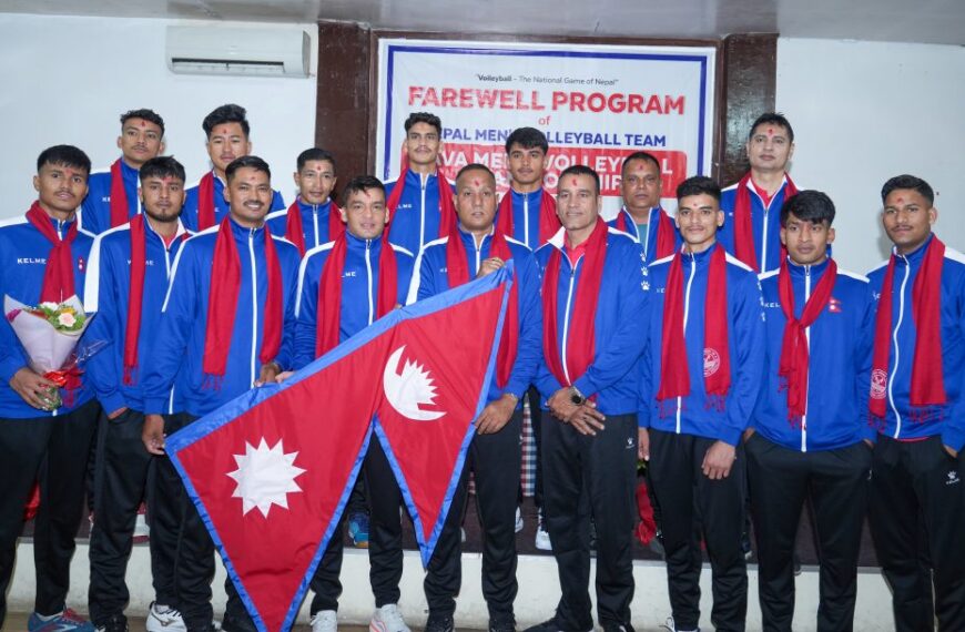 काभा पुरुष भलिबल च्याम्पियनसिप : नेपालले कजाखस्तानसँग प्रतिस्पर्धा गर्दै